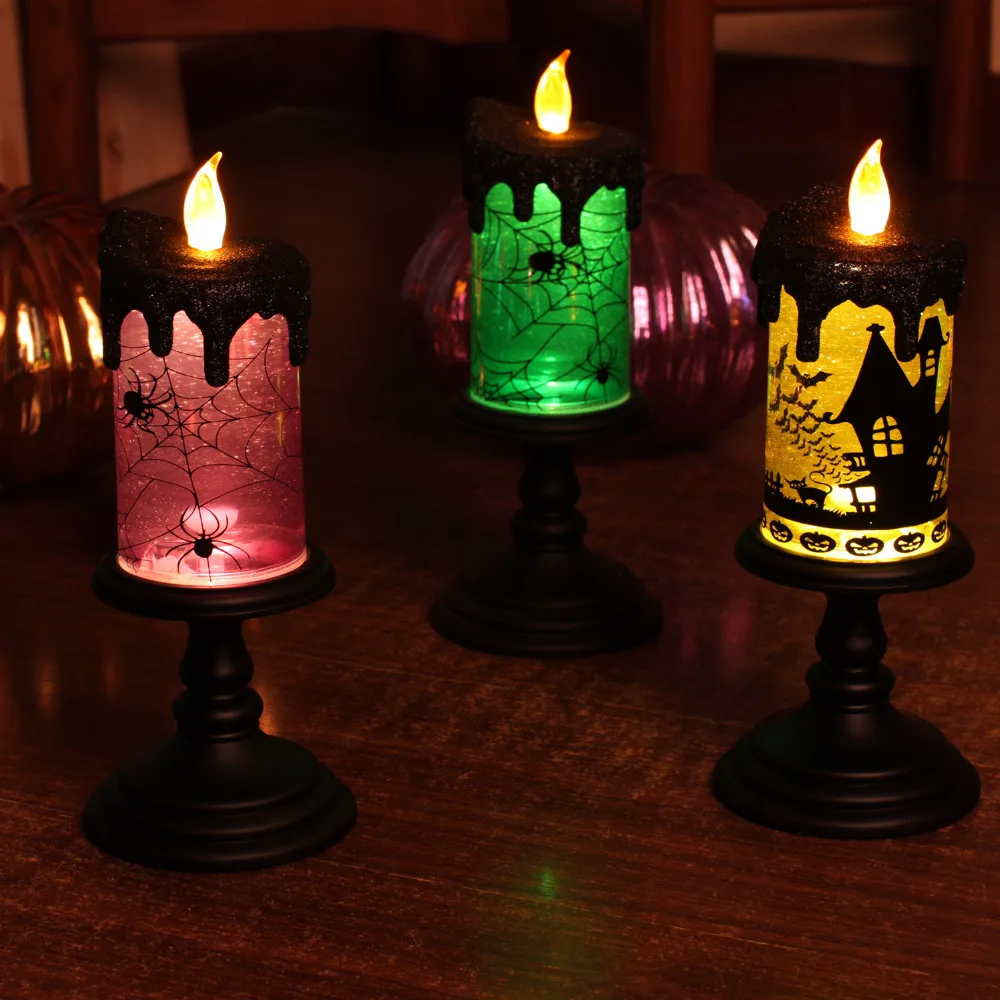 

GiveU LED Lighting Flameless Candle, Halloween Battery Operated Table Centerpiece for Home Decor and Party