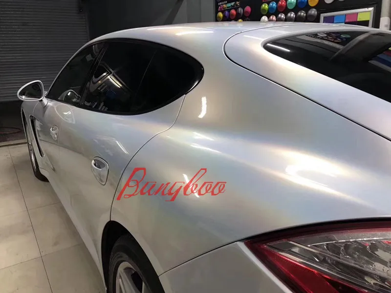 Горячая продажа 1 52x18 м Голографическая Лазерная Хромовая белая Радужная