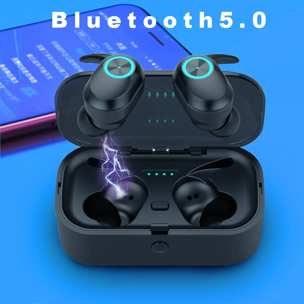 

T1 Tws Bluetooth Earphone 5.0 Wireless Earphones Invisible Earpiece With Charging Box Wireless Earbud In Ear Bluetooth Auricular