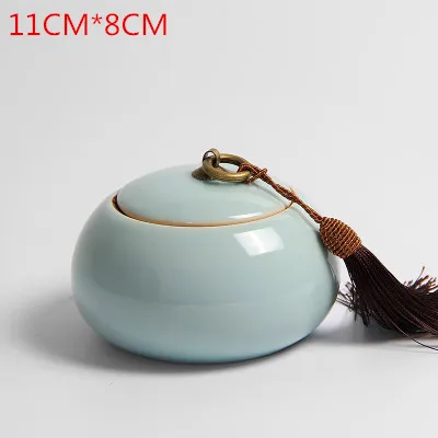 JIA-GUI LUO, керамическая коробка для чая, банки для хранения сухофруктов, герметичные бутылки, аксессуары для чая, коллекция пуэр, Tieguanyin, Подарочная коробка, D034 - Цвет: 8CM X 11CM