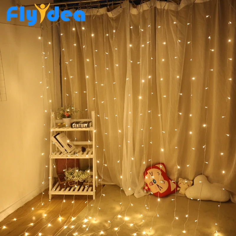 

LED Curtain Light String New Year Holiday Decoration Flexible Window Lighting Christmas Wedding Party AC 220V 110V EU/US Plug