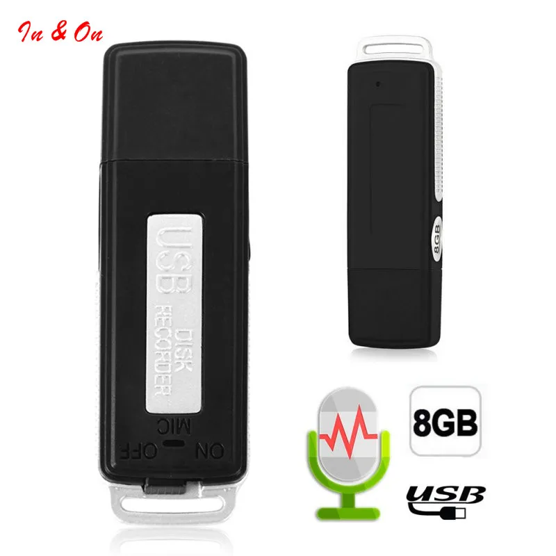 

Mini 2 in 1 8GB USB Pen Flash Drive Disk Digital Audio Voice Recorder 70 Hours Portable Mini Recording Dictaphone