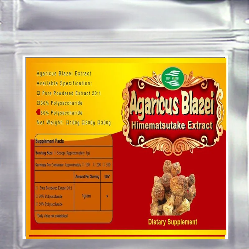 

1000gram Agaricus Blazei Mushroom Extract 50% Polysaccharide Powder free shipping