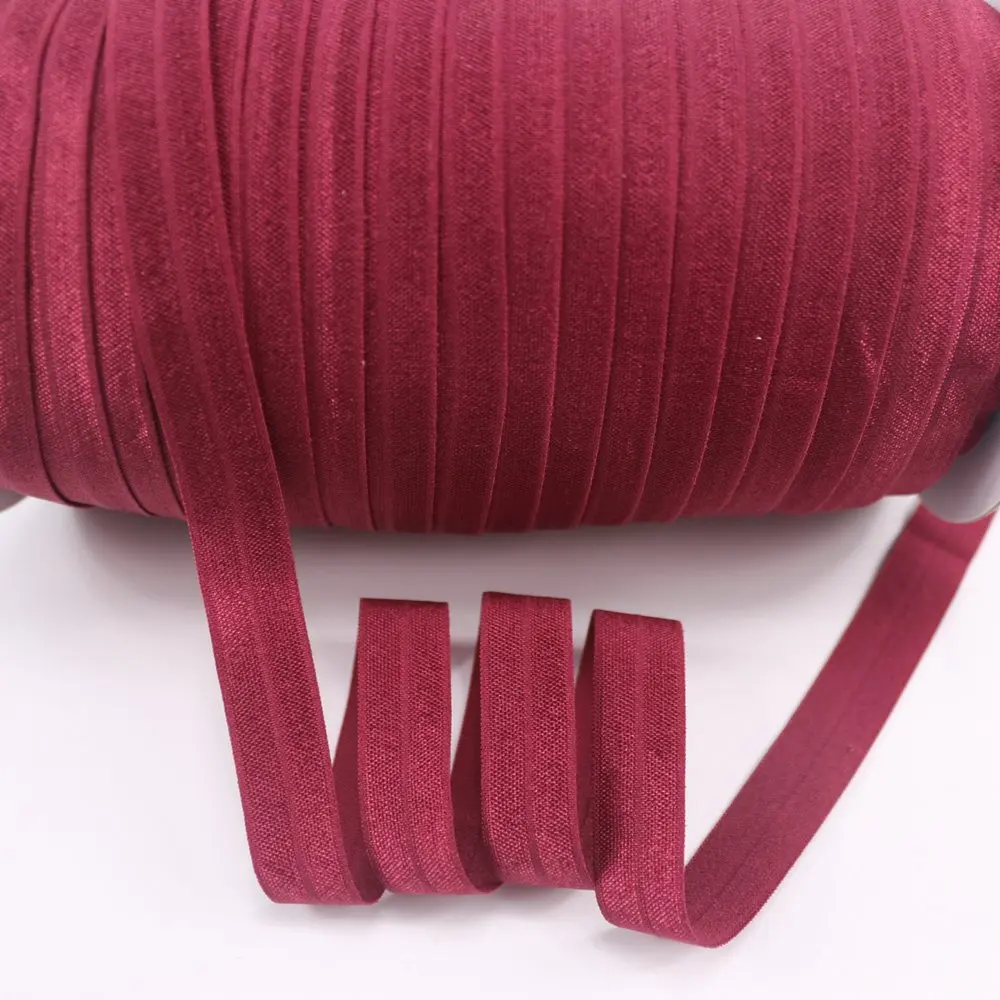 

5/8" 16mm Plain Solid foe Fold Over Elastic #12 Bur Gundy for Hair Tie Headband Ponytail diy Accessories Pack