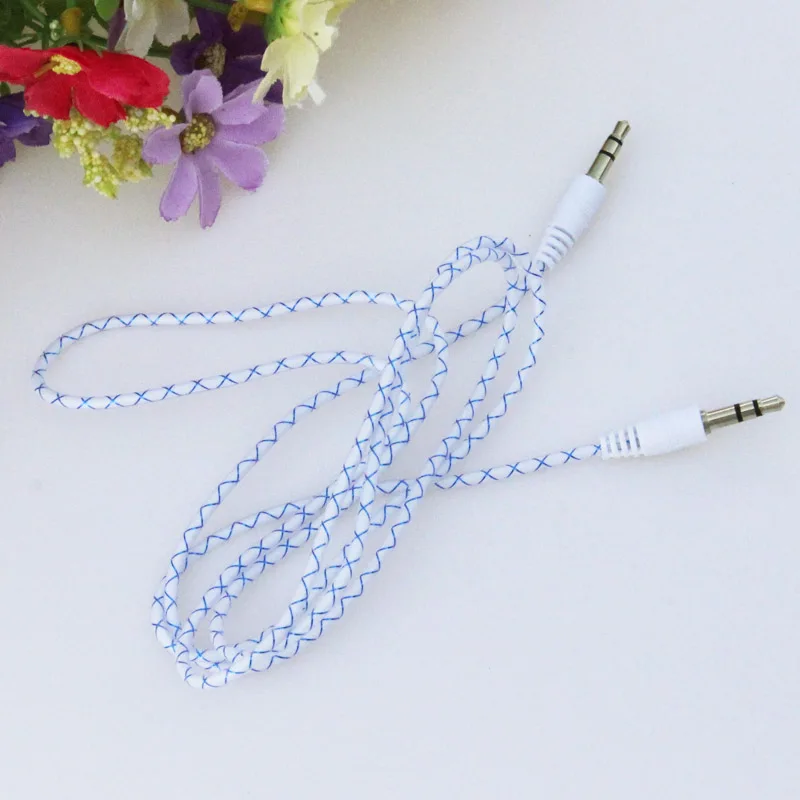 MOONBIFFY Aux 3,5 мм разъем папа-папа удлинитель аудио стерео автомобильный кабель Шнур для iPhone iPod - Название цвета: White Blue