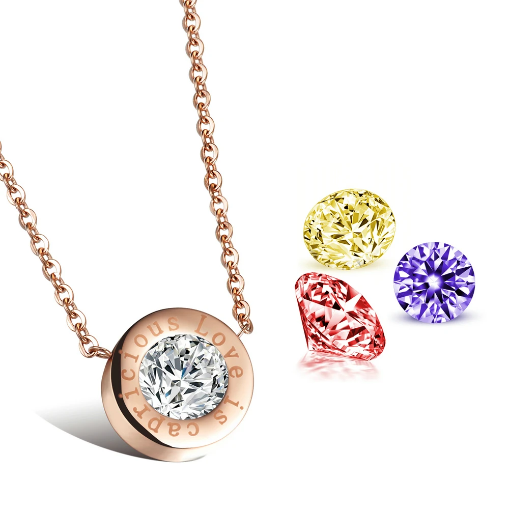 Necklace Pendant Interchangeable Jewelry White/Red/Purple/Yellow Cubic