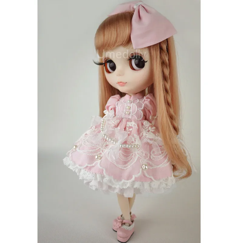 

New Handmade 1PCS Pink Princess Dress for Blyth, Licca, Azone, 1/6 BJD Doll Clothes Outfits Accessories