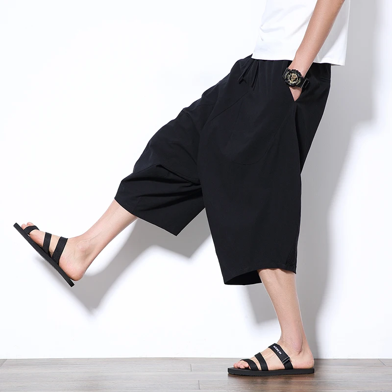 New Men Pants Wide Crotch Harem Pants 