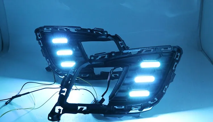 

eOsuns led drl daytime running light for Mazda 6 2010 with Dynamic moving yellow turn signal and blue night running light