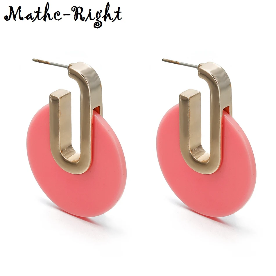 

Match-Right Women Statement Round Acrylic Earrings for Women Korean Dangle Drop Earring Pendant Aretes De Mujer SP748