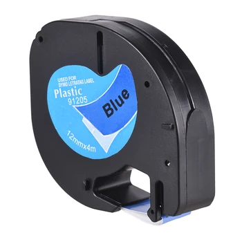 

Labeling Tape 91204 Plastic Self-Adhesive Refills Black Print on White 1/2 Inch * 13 Feet 12mm * 4m for DYMO LT-100H Label Maker