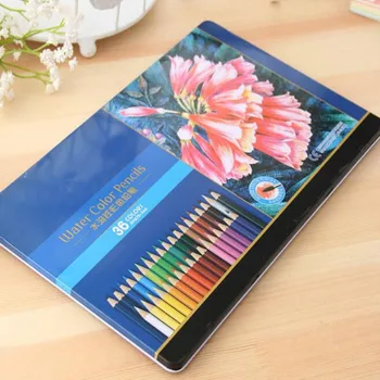 

36 color tin case with water soluble color pencil coloring pen doodle HB pencils drawing pencils