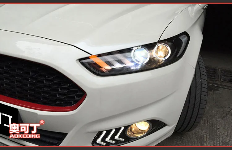 AKD тюнинг Автомобильные фары для Ford Mondeo 2013-2016 светодиодные фары DRL ходовые огни Биксеноновые Противотуманные фары ангельские глазки авто