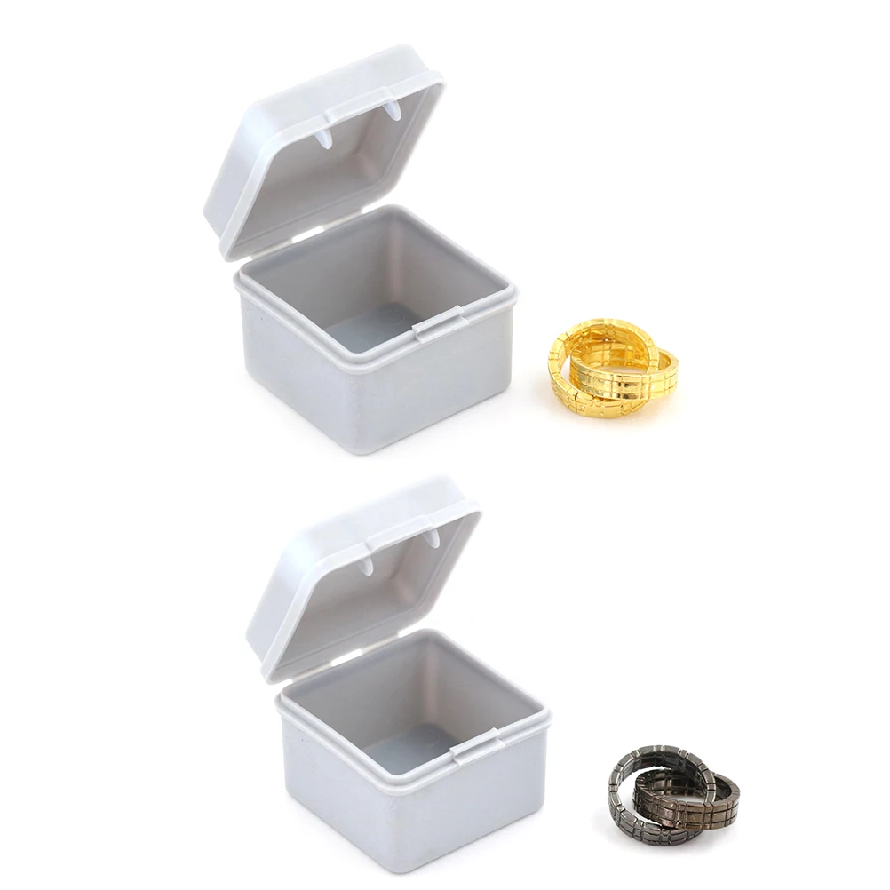 

New 1Pair Professional Metal Magic Gimmick Metal Moving Himber Ring With Box Magie Close Up Commedia Ring Through Finger