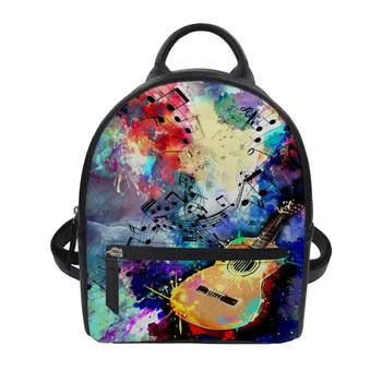 

THIKIN Children Mini Bag Violin Notes Pattern Fashion Mini PU Leather Shoulder Bag Girls Kids Small Backpacks Casual Mochila