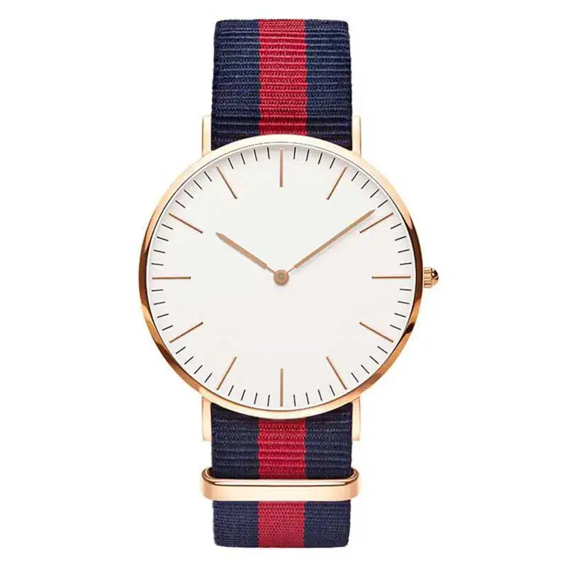 

Fashion Casual Quartz Watch with Multicolor Nylon Cloth Watchband Wristwatch Simple Designer Women Men Watches Clock Orologio