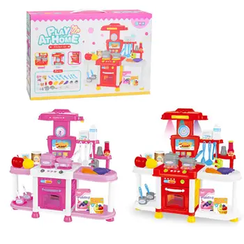

Children's Play House Kitchen Toy Set Sound Light Sound Effect Girl Cooking Rice Cooking Tableware 3-6 Years Old Role Playing