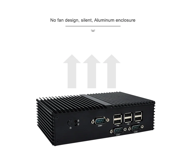 Qotom mini PC Qotom-Q190X 7 RS232 dual Lan 8 USB celeron J1900 quad core Безвентиляторный X86 POS киоск IPC компьютер