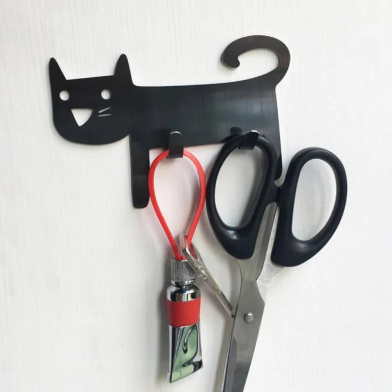 Настенные крючки в форме кошки, креативный магнитный держатель для ключей на холодильник, магнитная вешалка, крючки, вешалка для двери холодильника, Декор