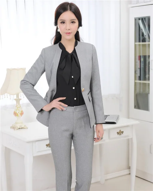 Plus Size Formal Ladies Pant Suits for Women Business Suits Blazer and ...