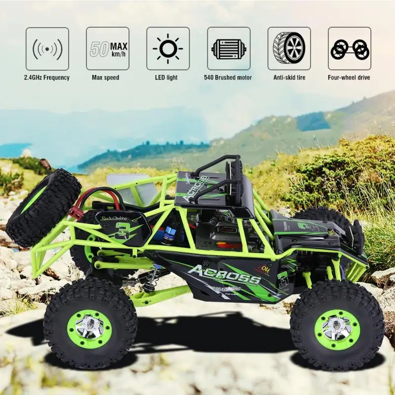 

WLtoys 1/12 Scale RC Crawler Car Toys 2.4GHz 50km/h High Speed 4WD Remote Control Electric Car 2018 RC Crawler Toy EU 100-240V