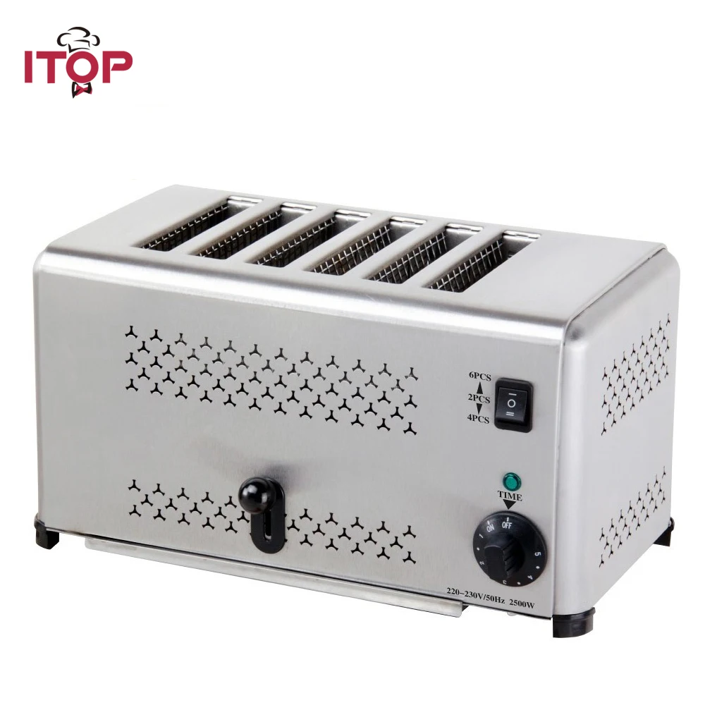 

ITOP New 4/6 Slices Toaster Oven Stainless Steel Fast Breakfast Maker Machine Bread sandwich heater Baking Tools 110V/220V