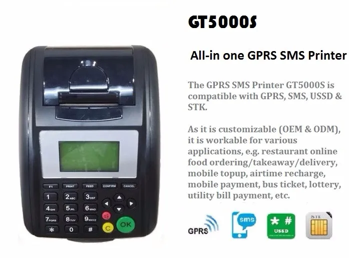 Портативный GPRS GSM SMS Термопринтер для печати билетов