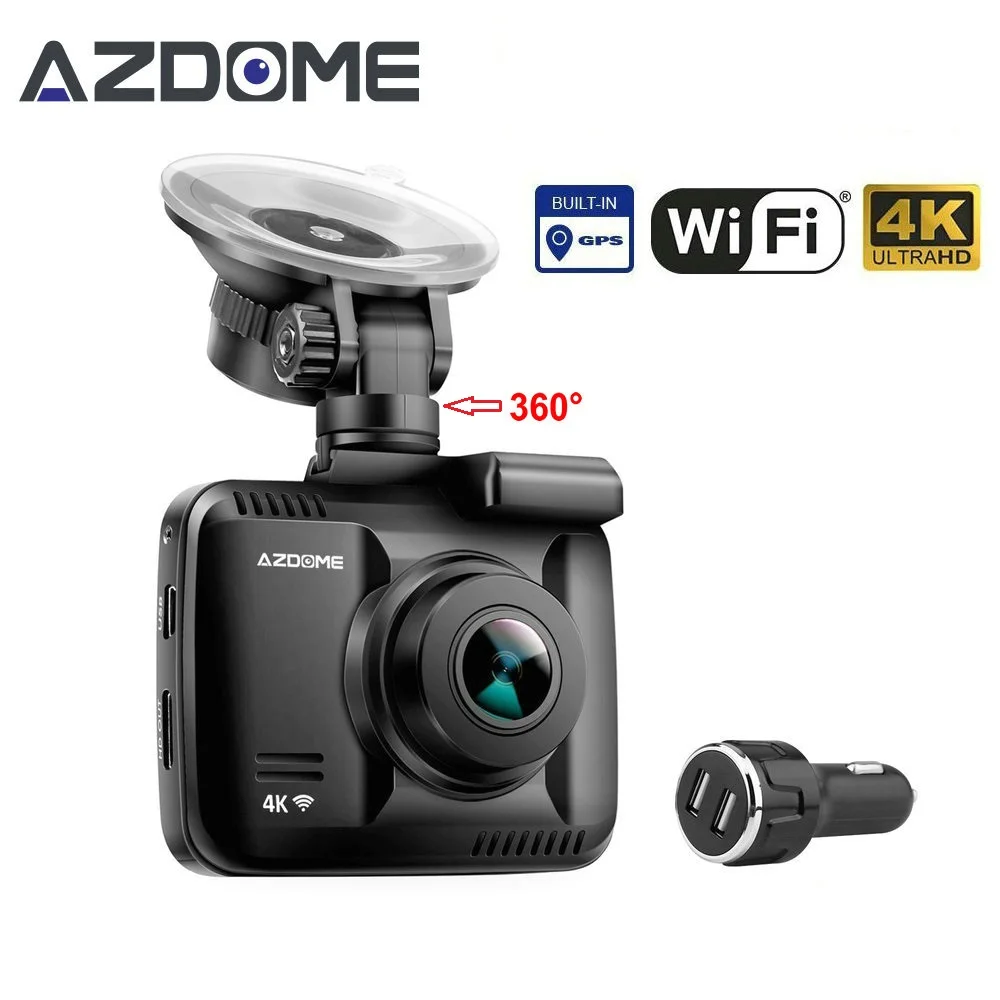 GS63H Car Dash Cam 4K 2880x2160P Dash Camera Dashcam With WiFi GPS G-Sensor Loop Recording Parking Monitoring Car Camera Azdome