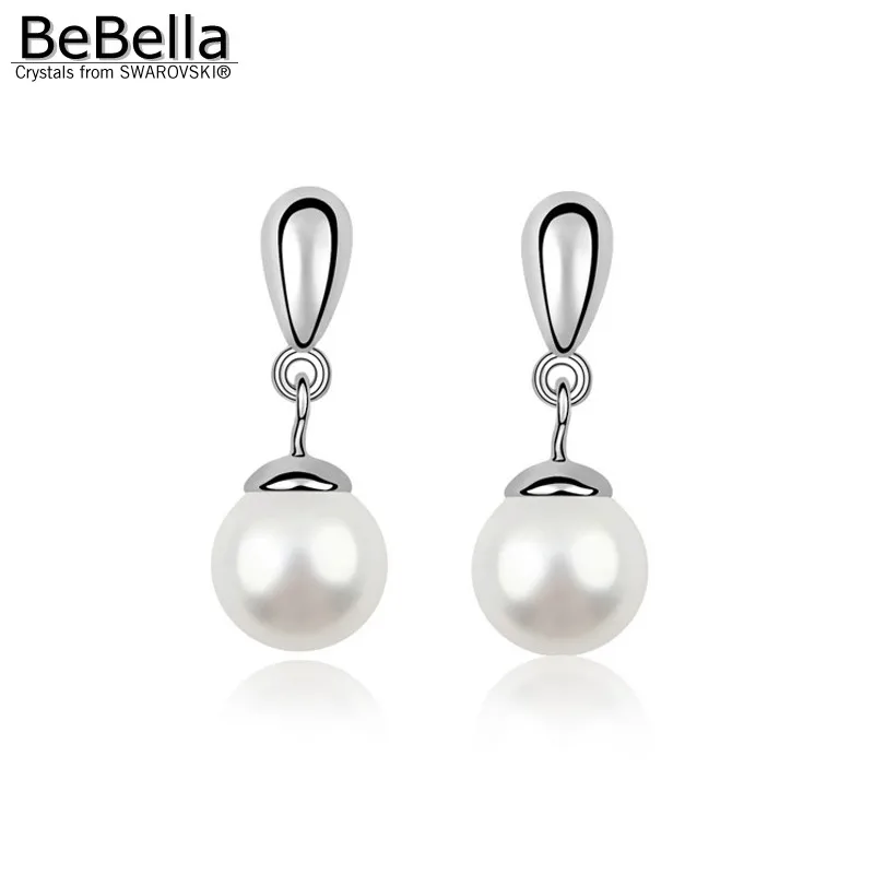 Женские жемчужные серьги BeBella изготовленные из кристаллов Swarovski 3 вида цветов в