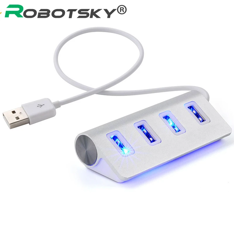 

Robotsky 4 Port USB HUB High Speed USB2.0 Splitter Adapter Cable USB OTG Docking Station for Computer Desktop Laptop Macbook