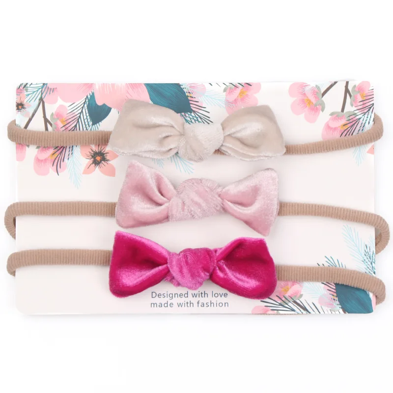 

Baby Girls Bows Headband 3pcs/set Stretchy Nylon Headbands for Girls Rayon Cute Bows Headband Set Kids Hair Accessories