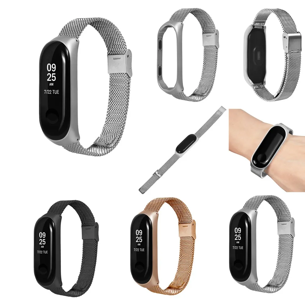 

Newest Milanese loop Stainless Wrist Strap For Xiaomi Mi Band 3 Wrist bands Bracelet Watch Straps Metal Belt for Miband 3 strap