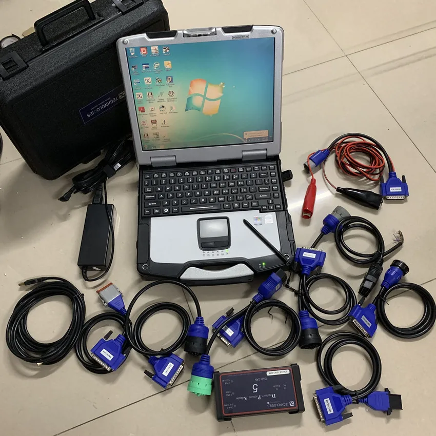 

dpa5 dearborn protocol adapter 5 heavy duty truck diagnostic tool software with laptop cf30 touch screen 4g full cables