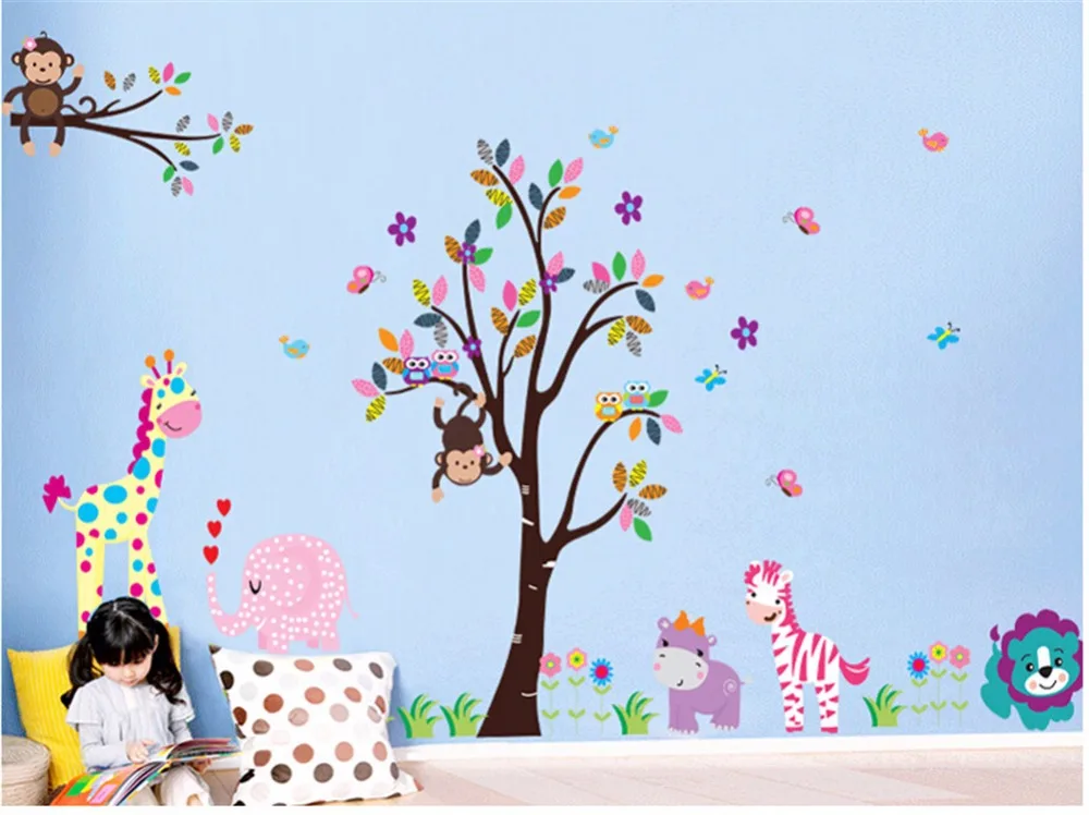 Kindergarten bedroom decorate children room wall stickers for Kids rooms Vinyl wall decorative
