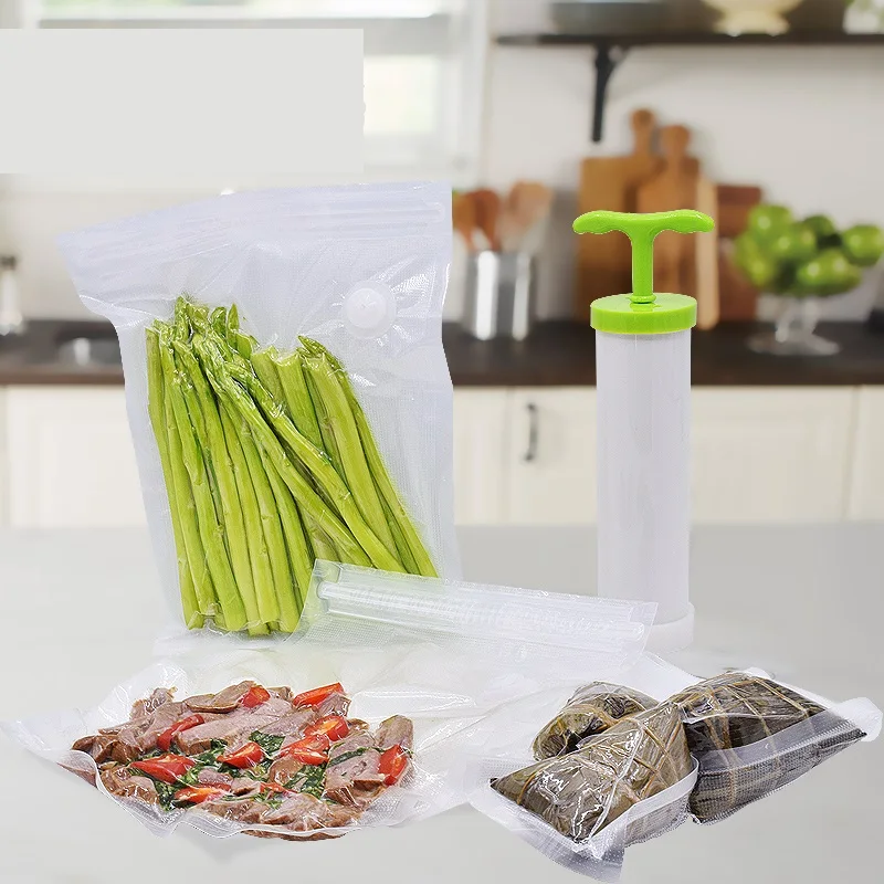

Manual Sealing Pump Machine Including Sealing Packing Bags 11pcs/lot Food Grade Vacuum Packaging Bag Grain Pumping Sealing