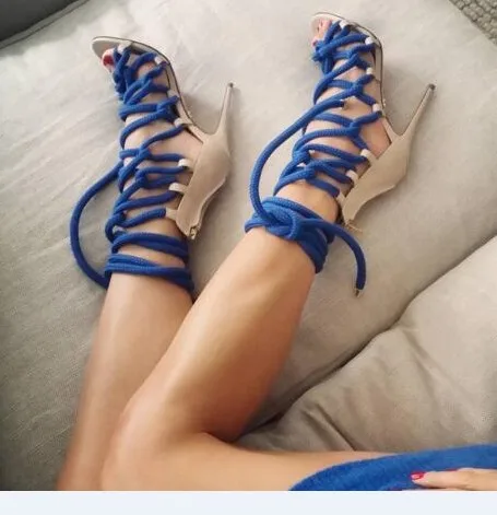Rope Cross-tied Lace-up Woman Summer Gladiator Sandals Boots Sexy Peep Toe Stiletto High Heels Lady Sandals Cover Heels Shoes Rope Cross-tied Lace-up Woman Summer Gladiator Sandals Boots Sexy Peep Toe Stiletto High Heels Lady Sandals Cover Heels Shoes