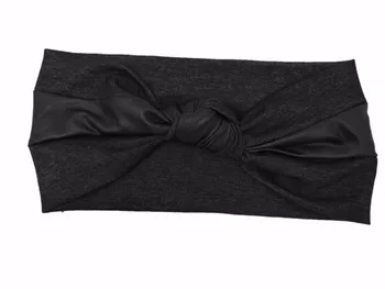 

J183019 2018 Newest good stretch Faux Leather and denim joint fashion eye-catching , comfortable and charming knot hair band