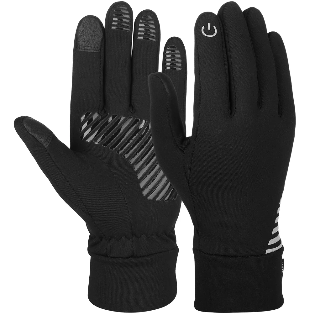 Vbiger Black Unisex Winter Gloves Anti slip Sports Gloves Soft Touch