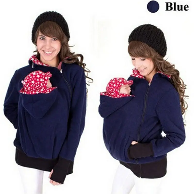 3 in 1 Maternity Warm Hoodie Kangaroo with Baby Carriers Women Winter