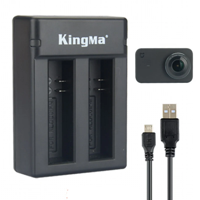 

Dual USB Battery Camera Charger for xiaomi Mijia mini 4k LED Screen Display Protective Battery Charger Action Camera Accessories