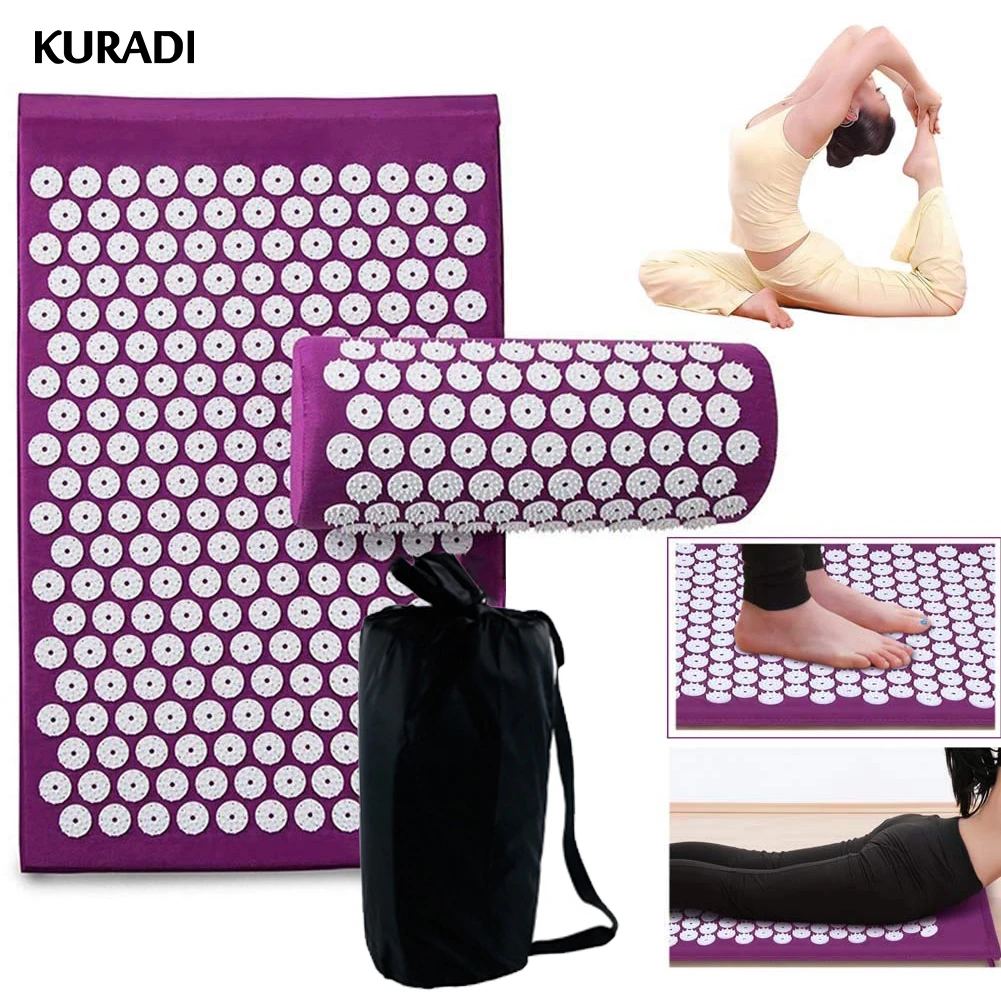 

Acupuncture Massage Yoga Mats Fitness Massage Cushion Acupressure Mat with Pillow Set Pad for Relieve Back Body Pain Spike Mat