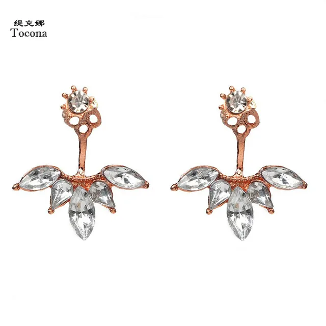 Tocona Trendy Spalking Crystal Ear Jacket Earrings T Bar Earrings for Women Jewe Tocona Trendy Spalking Crystal Ear Jacket Earrings T Bar Earrings for Women Jewe