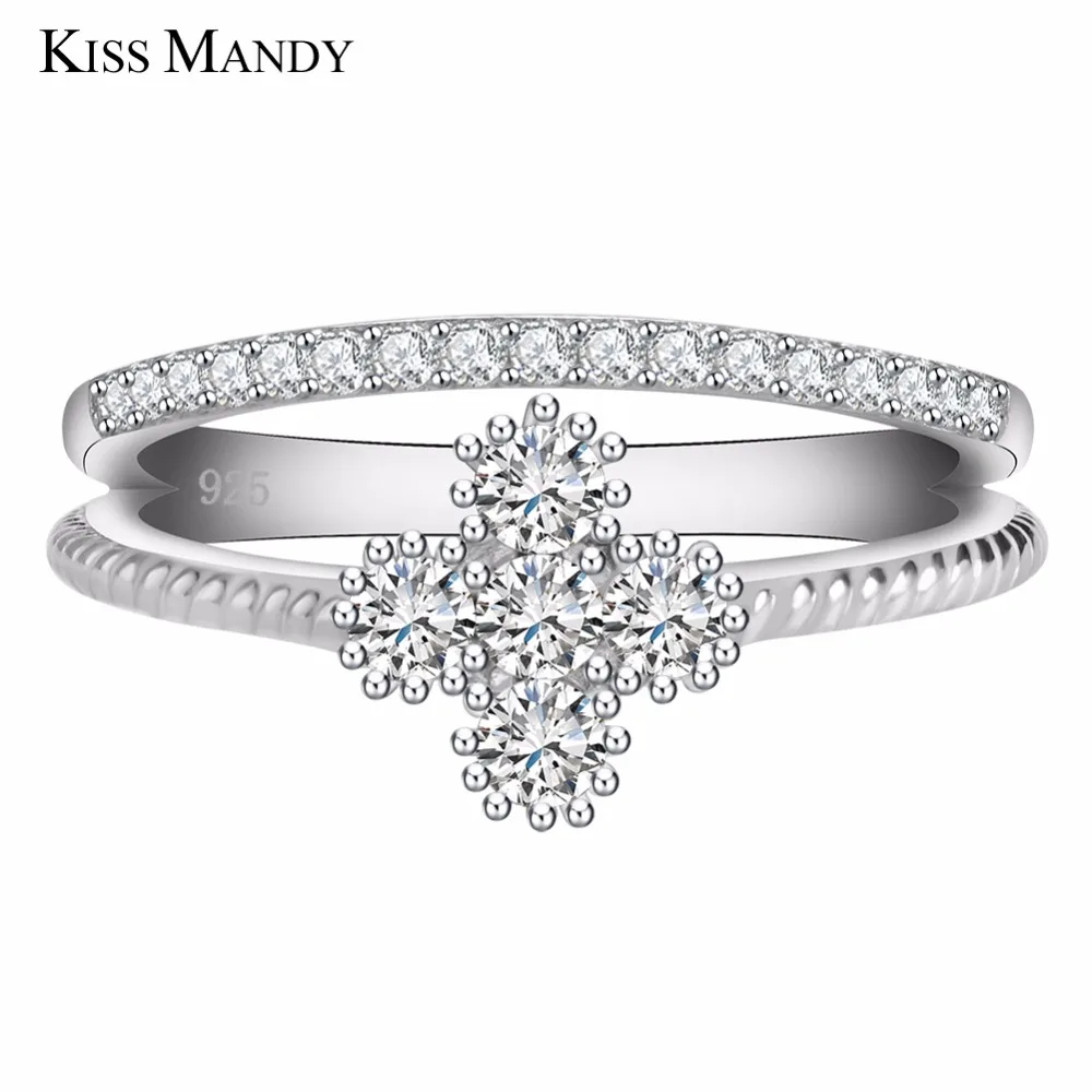MoAndy Anniversary Ring Stainless Steel Ring Women Wedding Ring Eternity Cubic Zirconia