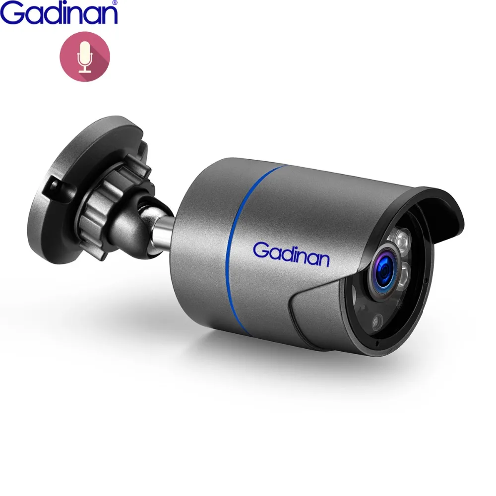 Gadinan H.265 IP камера безопасности POE 3MP аудио запись наружная металлическая
