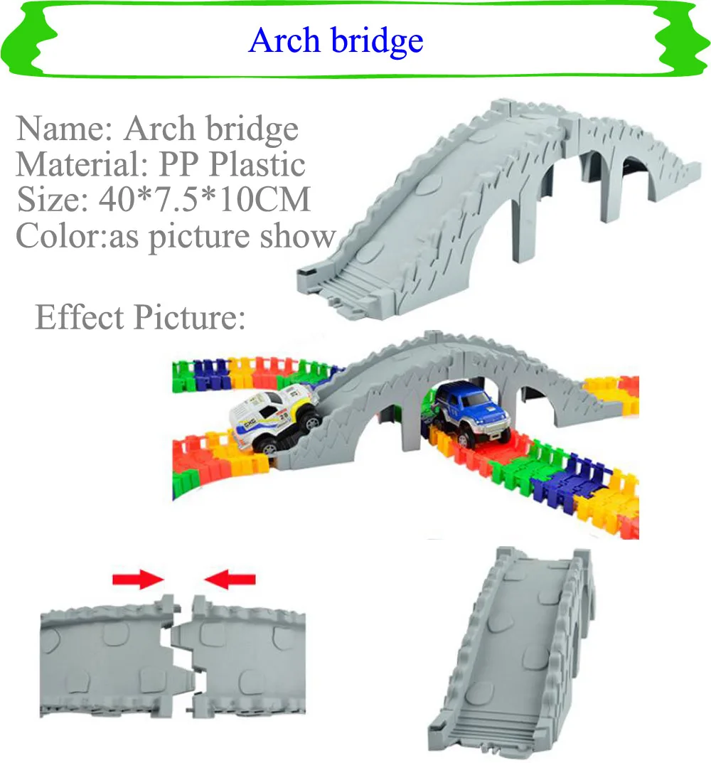 DIY гоночный трек игрушка универсальные аксессуары магическое освещение трек рампа поворот дорожный мост перекресток детские игрушки подарки
