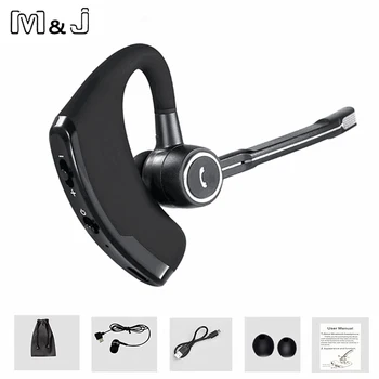 

M&J wireless bluetooth headphone Handsfree business bluetooth headset earphone with mic voice control for sports noise canceling