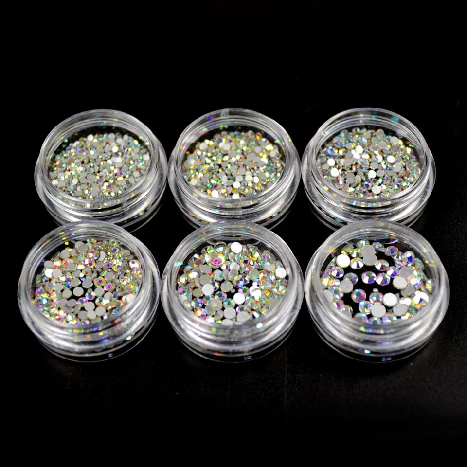 

Crystal AB Rhinestones for Nails Design Glass Rhinestones on Nails Glass 3D Strass Nail Art Decoration Gems Manicure MJZ1024