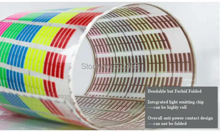 Colourful Music Rhythm Pattern Car Sticker EL Sheet Music Rhythm LED Flash Lamp Stickers Sound Activated LED Light