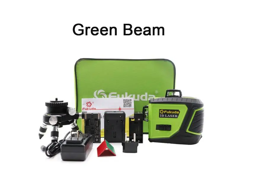 Fukuda Green Beam Fukuda 3D 12 зеленый лазерный уровень 3D 12 линий лазерный уровень самонивелирующийся 360 горизонтальный вертикальный крест супер мощный - Цвет: Fukuda Green Beam