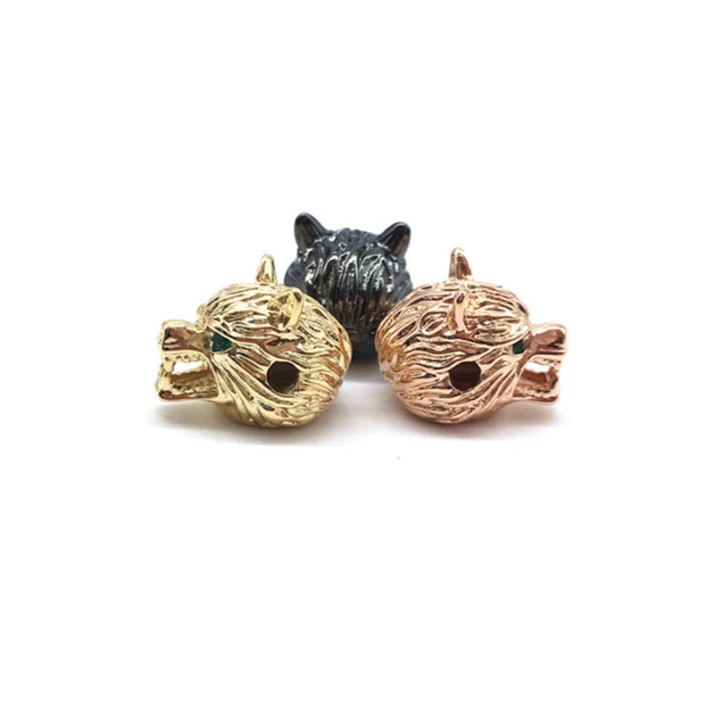 Wolf Head Beads for DIY Jewelry Making Punk Style